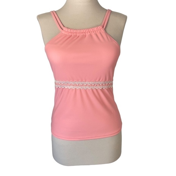nwt Beachsissi Pink Strappy Cross Back Tankini Top - Picture 3 of 8